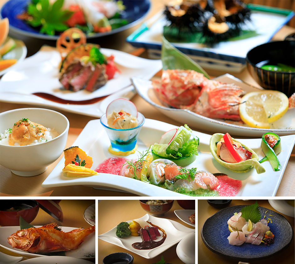 The ingredients are cooked using methods that blend Japanese and Western techniques and brings out their best flavors.