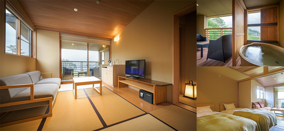 【本館・太郎の庵】露天風呂付きモダン和室(8帖+6帖+4.5帖)