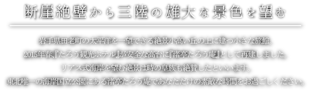 断崖絶壁から三陸の雄大な景色を望む